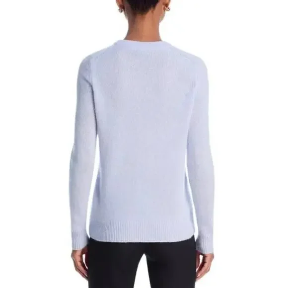 100% Cashmere NEW Bloomingdales Blue V-Neck Sz Med Sweater - Picture 6 of 9